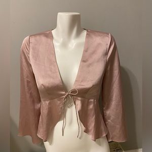 COTTON CANDY LA SATIN BOW TIE TOP